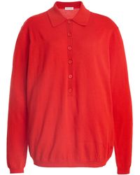 Frankie Shop - Tala Knit Wool-Blend Polo Shirt - Lyst