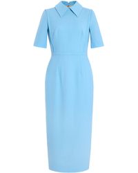 Emilia Wickstead - Valetta Darted Wool-Crepe Midi Dress - Lyst