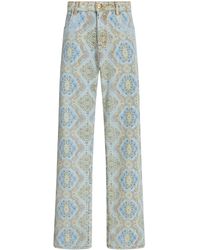 Etro - High-waisted Wide-leg Pants - Lyst