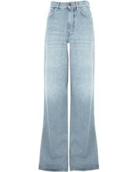 Chloé - Paneled Rigid High-rise Wide-leg Jeans - Lyst