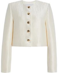 Brandon Maxwell - The Ryder Pleated Sponge Silk Jacket - Lyst