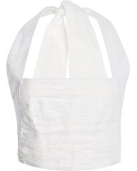 Cala De La Cruz - Fiji Linen Halter Crop Top - Lyst