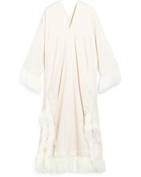 By Malene Birger - Clarrie Feather-Trimmed Crepe Maxi Dress - Lyst