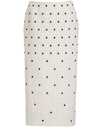 Elie Saab - Dotted Tweed Midi Pencil Skirt - Lyst