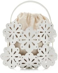 STAUD - Flora Laser-cut Leather Basket Bag - Lyst