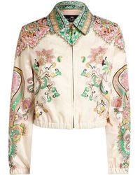 Etro - Printed Silk-Blend Bomber Jacket - Lyst