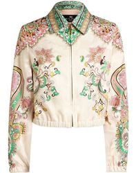Etro - Printed Silk-Blend Bomber Jacket - Lyst