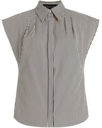 Brandon Maxwell - Exclusive The Gabi Striped Cotton-twill Shirt - Lyst