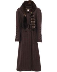 Chloé - Wool Houndstooth Riding Coat - Lyst