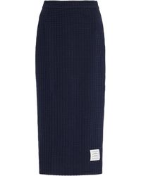 Thom Browne - Waffle-knit Cotton Midi Skirt - Lyst