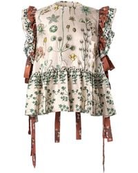 Biyan - Skye Printed Silk Top - Lyst