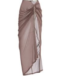Wiederhoeft - Draped Crepe Mesh Skirt - Lyst
