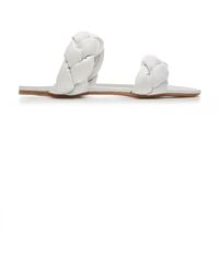 Miu Miu - Puffy Braided Leather Slide Sandals - Lyst
