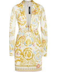 Versace - La Vacanza Printed Jersey Mini Dress - Lyst