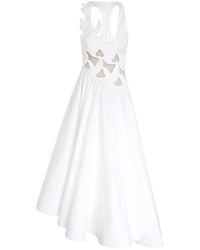 Zimmermann - Luna Appliquéd Cotton Midi Dress - Lyst