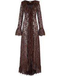 De La Vali - Clementina Ruffled Lace Maxi Dress - Lyst