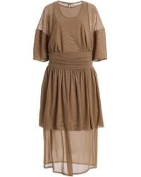Lemaire - Double-Layer Mesh Midi Dress - Lyst