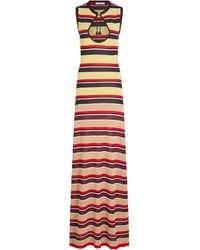 Rabanne - Striped Keyhole Maxi Dress - Lyst