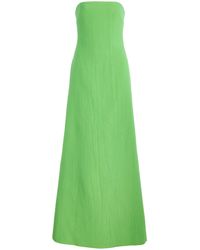 Monique Lhuillier - Strapless Cotton Blend A-Line Gown - Lyst