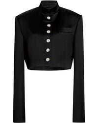 KHAITE - Samuelson Cropped Satin Jacket - Lyst
