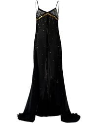 Siedres - Vesina Embellished Chiffon Maxi Dress - Lyst