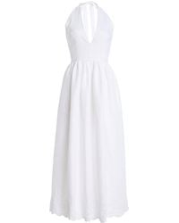 STAUD - Grazia Linen Midi Halter Dress - Lyst