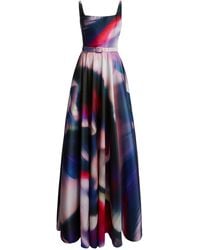 Zuhair Murad - Aurora Printed Mikado Gown - Lyst