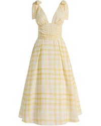 Rosie Assoulin - Bow-Detailed Gingham Midi Dress - Lyst