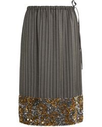 Dries Van Noten - Scotts Embellished Twill Knee-Length Skirt - Lyst