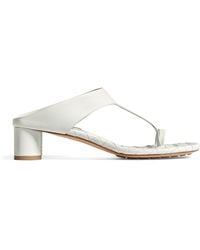 Bottega Veneta - Livia Kitten Heel Leather Sandals - Lyst