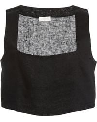 Posse - Exclusive Alice Linen Crop Top - Lyst