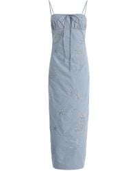 BERNADETTE - Riri Embroidered Cotton Midi Dress - Lyst