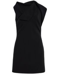 Ferragamo - Asymmetric Wool-Blend Mini Dress - Lyst