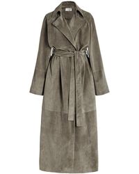 The Row - Poseidone Sueded-leather Coat - Lyst