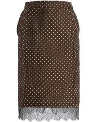 Franchise - Layla Polka Dot Silk Midi Skirt - Lyst