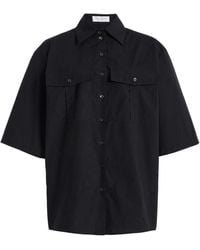 Michael Kors - Boxy Washed Cotton-Poplin Camp Shirt - Lyst