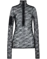 Courreges - Lace Mockneck Top - Lyst