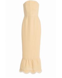 Posse - Essie Strapless Fringed Linen Maxi Dress - Lyst