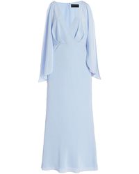 Brandon Maxwell - The Camille Gathered Silk Crepe De Chine Maxi Dress - Lyst