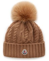 Moncler - Fur-trimmed Ribbed-knit Wool Beanie - Lyst