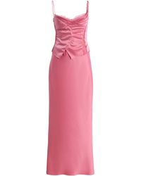 Alejandra Alonso Rojas - Hand-Draped Satin Bustier Dress - Lyst