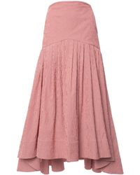 Jupe Midi En Coton Mélangé À Plis Vezia Coton Rosie Assoulin en coloris Rose Femme Vêtements Jupes Jupes mi-longues 