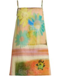STAUD - Laura Linen Mini Dress - Lyst