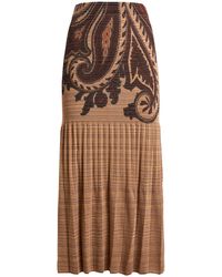 Etro - Patterned Knit Wool-Blend Midi Skirt - Lyst