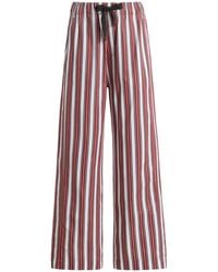 Sanderlak - Striped Drawstring Cotton Wide-Leg Pants - Lyst