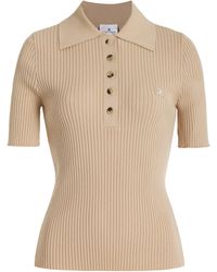 Courreges - Ribbed-knit Polo Top - Lyst