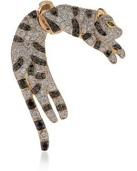 Yvonne Léon - Feline 9k Yellow Gold Tsavorite, Diamond Single Earring - Lyst