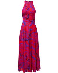 Brandon Maxwell The Soft Silk Chiffon Midi Dress - Red