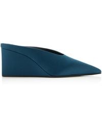 Alaïa - Cube Satin Wedge Mules 75 - Lyst
