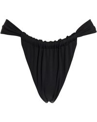 AEXAE Ruched Bikini Bottoms - Black
